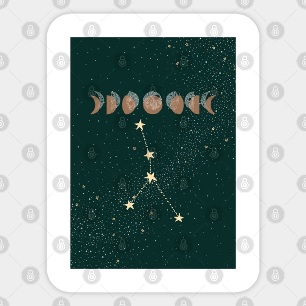 Cancer zodiac Moon phases Sticker by Sierraillustration